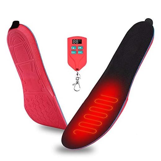 Wodesid Electric Heated Insoles with Wireless Remote Control Rechargeable Heating Boot Insoles 2000mAh Shoes Pad Foot Warmer Winter for Women Men Outdoor Indoor (L-Women's 9-11, Men's 8.5-12)