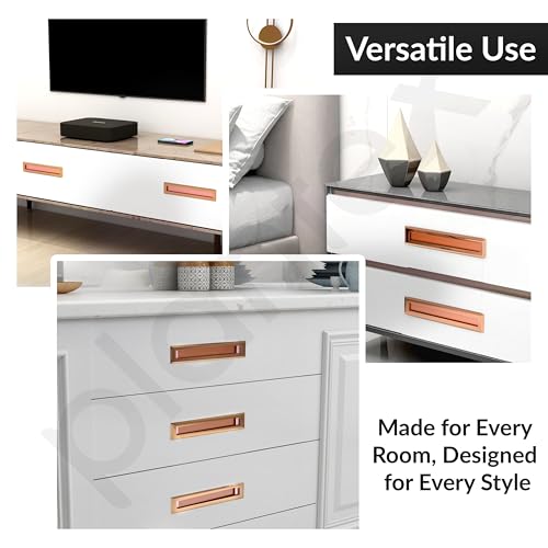 Image of Plantex Sliding Door Handle /Concealed Handle for Sliding Door /224mm Concealed Handle for Wardrobe /Kitchen Cabinet - Pack of 4 (Rose Gold)
