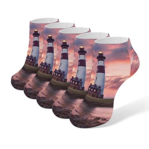 5 Pack Ankle Socks for Men Women Basket of Bread Socks Low Cut Breathable Casual Sock No Show Sock