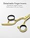 Hair Cutting Scissors, ULG Hair Shears 6.5 inch Hairdressing Hair Scissor, Salon Razor Edge Hair Cutting Shears, Japanese Stainless Steel Haircut Scissors with Detachable Finger Gold