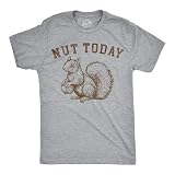 Funny Squirrel Shirt for Men – Nut Today Vintage Graphic Tee – Sarcastic Animal Humor Design in Gray Cotton – Novelty T-Shirt for Guys Animal Lovers and Pun Fans - Light Heather Grey - Nut Today XL
