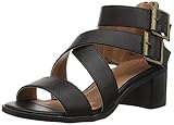 Rampage Women's Havarti Casual Buckle Block Heel Sandal, Black Smooth , 6 M US