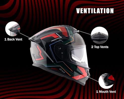 Vega Zap Explore Full Face Helmet Black Red - Image 5