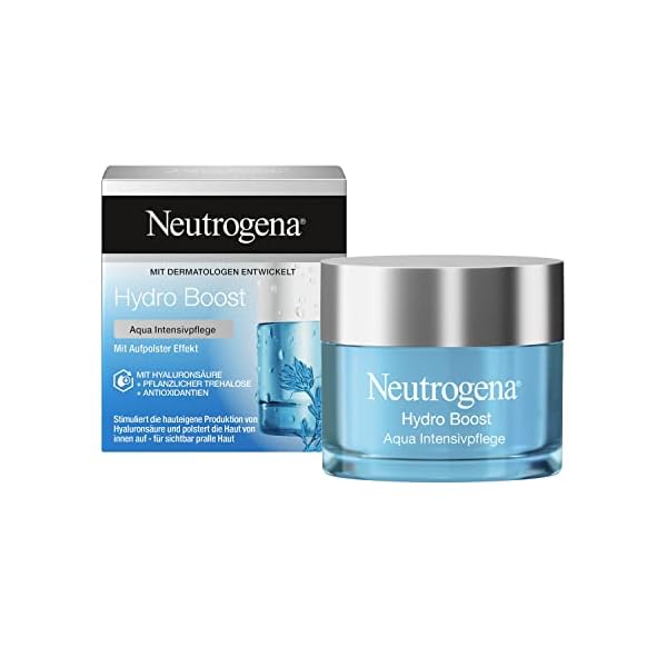 Neutrogena Hydro Boost Aqua Intensivpflege (50 ml), aufbauende Feuchtigkeitscreme und Gesichtspflege Creme, ölfrei