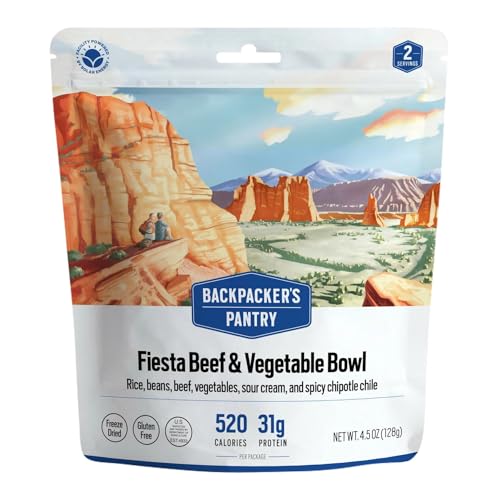 Backpacker's Pantry Fiesta Beef and Vegetable Bowl | Freeze Dried Backpacking & Camping Food, 1 Count