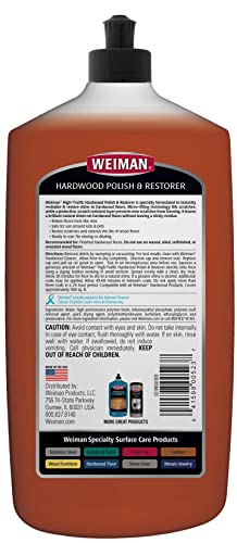 Weiman Hardwood Floor Cleaner And Polish - 128 Ounce Cleaner And 32 Ounce Polish - High-Traffic Hardwood Floor, Natural Shine, Removes Scratches, Leaves Protective Layer - Packaging May Vary #TOP2