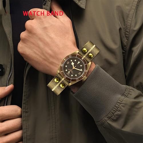 Bracelet montre nylon Hamilton style militaire à rivets chic - 6