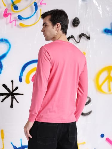 Image of The Indian Garage Co Men Cotton Slim Fit Solid V-Neck Tshirt