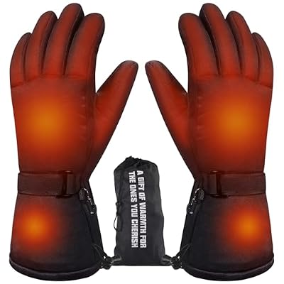 ROYADVE Heated Gloves for Men Women, Rechargeable Heated Gloves with Waterproof Winter Motorcycle Warm Glove with Touchscreen for Hunting Cycling Skiing Hiking Outdoor Working