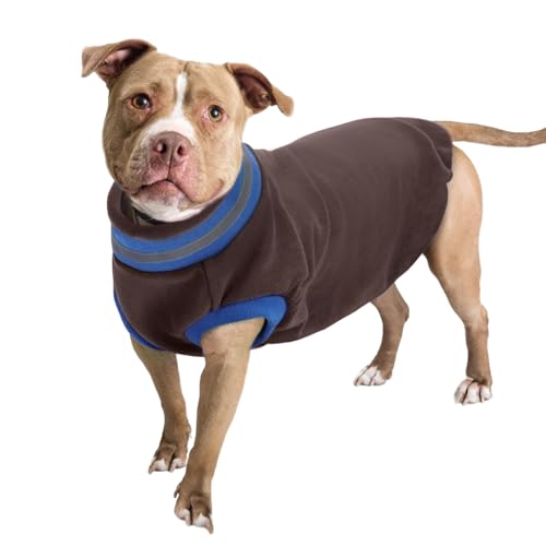 Dog Fleece Coat, Warm Coats & Jackets for Dogs Warm Winter Jumpers Thermal Coat Jack Russell Coats with Reflective Stripes(Brown, XL)