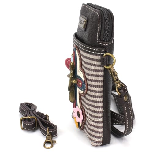 Image of CHALA Cell Phone Crossbody Purse-Women PU Leather /Canvas Multicolor Handbag with Adjustable Strap