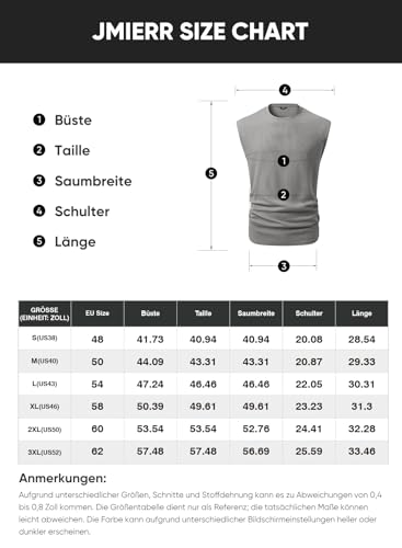 JMIERR Textur Tanktops Herren Oversize ärmellose T-Shirts 2026 Muskel Unterhemd Casual Fit Tank Top Shirts Schwarz XXL