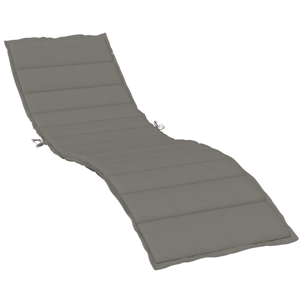 vidaXL Cojín para Tumbona Tela Gris Oscuro Melange 200x60x4 cm, cojín de Exterior, cojín Asiento de jardín, cojín para Muebles de jardín