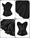 Ebinbum Corset Tops for Women Black Women's Lace Up Boned Overbust Waist Cincher Bustier Lingerie Bodyshaper Top Bodysuit XXL
