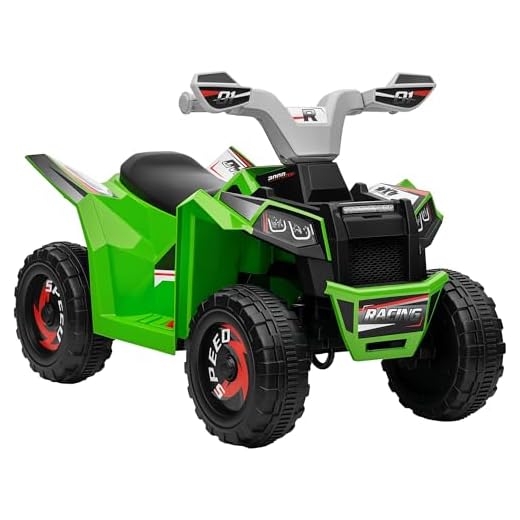 HOMCOM Quad Eléctrico para Niños 6V, Quad para Niños de 18-36 Meses con Avance y Retroceso, Velocidad de 2,5 km/h, Verde