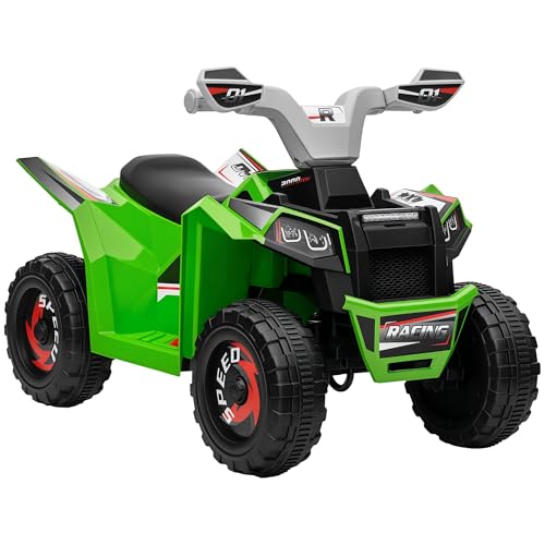 HOMCOM 6V Elektro Kinderquad 2,5 km/h Mini Elektroquad mit Vorwärts-, Rückwärtsfunktion, Elektrofahrzeug Kinderfahrzeug Kinder Quad, Elektroauto für Kinder 1,5-3 Jahre Grün