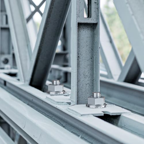 ORTAVA Hammerkopfschrauben M8x25, 12 Stück Hammerkopfschraube M8 Edelstahl A2-70 mit Flanschmuttern, Stockschrauben, Gewächshaus Schrauben für PV Solar Montageschienen, Photovoltaik