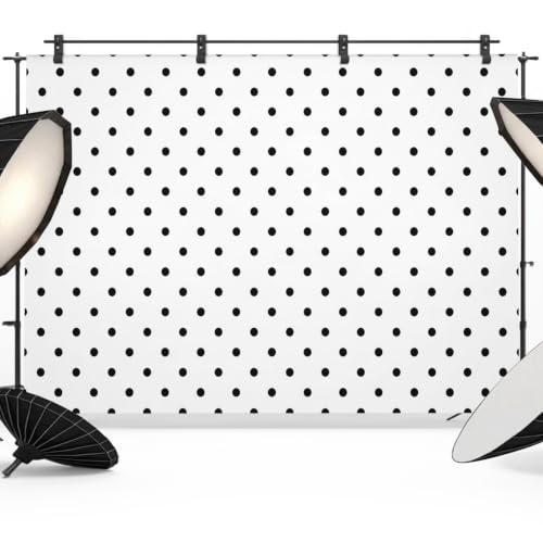Black Polka Dot on White Backdrop