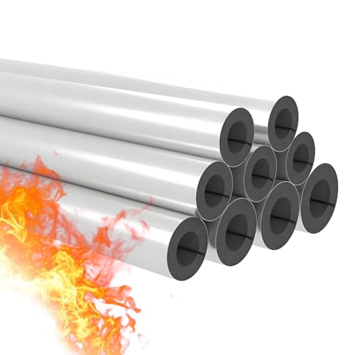 95cm Tubo de Aislamiento Térmico de Espuma con Papel de Aluminio, Tubos Aislante Autoadhesiva, Manguera Aislante 22-219mm ID, Cubiertas de Tuberías para Tubos de Calefacción(114mm ID x20mm THK)
