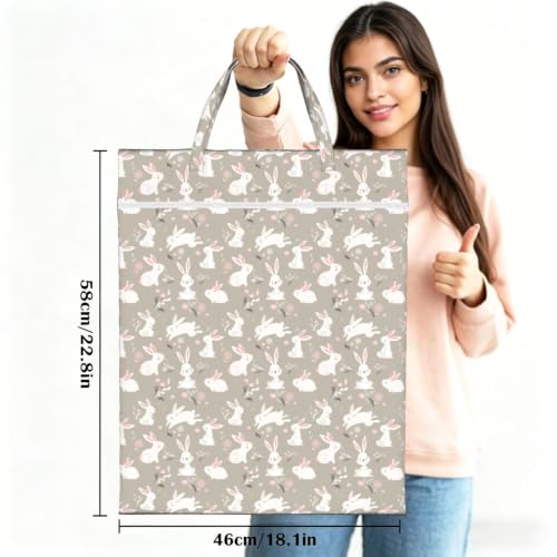 Sac à linge de voyage résistant et léger imprimé lapin de Pâques