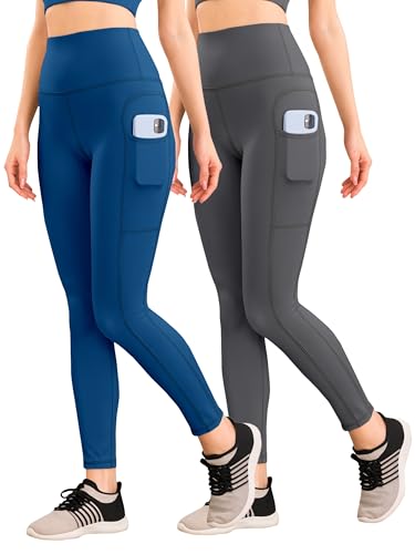 Image of Yoga Pant for Womens High Wasit Tights with Side Pocket Slim Fit Gym wear Running Sports wear Leggings Stretchable Combo Pack of 2