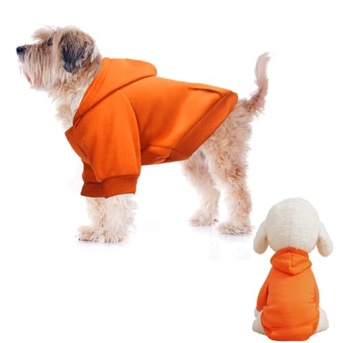 XiXiRan Hunde Hoodie: Baumwolle Hundemantel, Haustier Hund Warm, Mit Kapuze, Katze Kleidung, Winter (XXL, Orange)