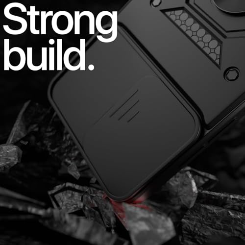 Image of Luxe Back Cover for Oppo Reno 14 5G | D10 Tough Armor Case | Sliding Camera Shield | 360 Protection | Kickstand Ring Holder | Military-Grade Shockproof Bumper Case