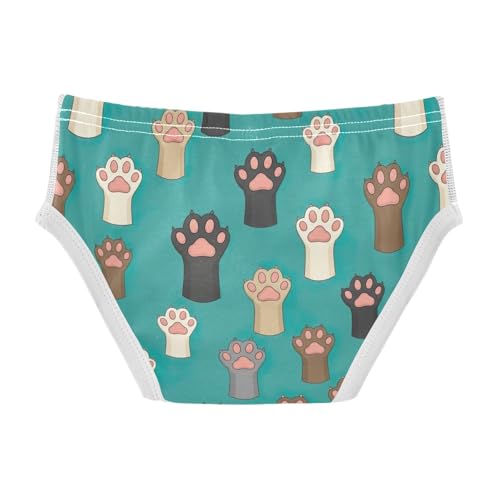 ODAWA Cute Cat Paws Teal Boy Underwear, 2T Boys Underwear Briefs2
