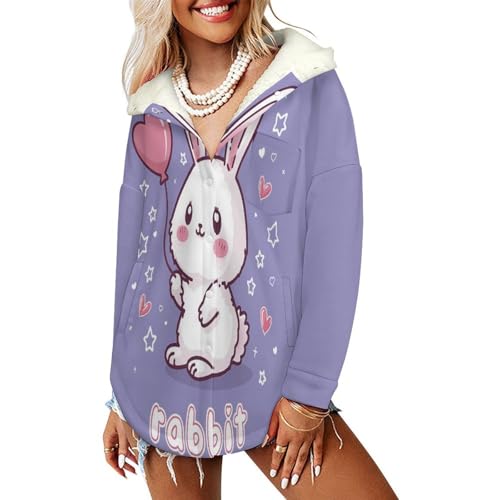 Veste peluche chaude hoodies sweatshirt manches longues violet
