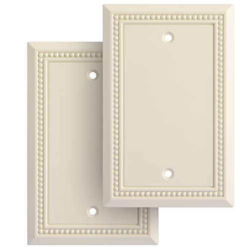 Image of Henne Bery Sunken Pearls Heavy Duty Switch Plate /Wall Plate /Outlet Cover (Single Blank 2PK, Light Almond