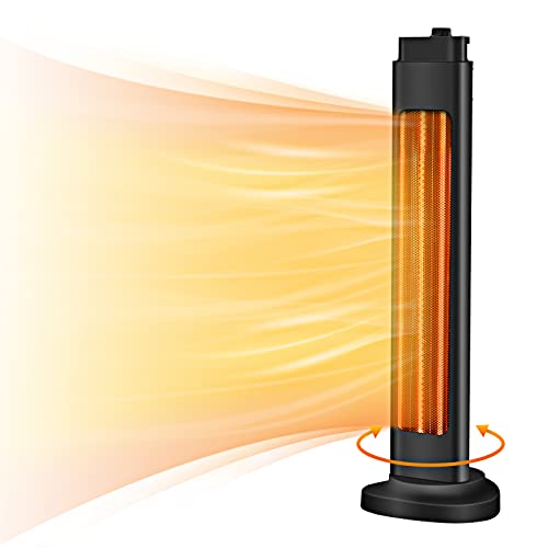 1500W Space Heater, 3S Fast Heating Electric Patio Heater, Outdoor Heaters with 4 Adjustable Modes, 90Â°Oscillation Outdoor Electric Heater, Portable Patio Heater with Overheat & Tip-over Protection