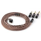 Linsoul Tripowin Amber 32AWG OFC Oxygen Free Cable HiFi IEM kabel z wymienną wtyczką 2,5 mm/3,5 mm/4,4 mm, osłona PVC zastępczy kabel dla audiofilów (2-biegunowy 0,78 mm)