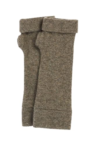 Turtle Doves 100% Recycled Cashmere Fingerless Gloves Pebble