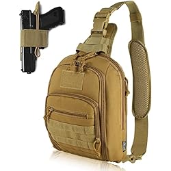DBTAC Tactical Sling Bag | 8L Military Shoulder Chest Pack for Full Size Concealed Carry, Range, Travel, Outdoor Sports | Full Size Concealed Carry
