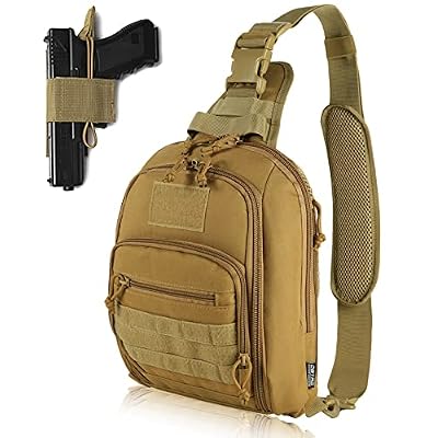 DBTAC Tactical Sling Bag | 8L Military Shoulder Chest Pack for Full Size Concealed Carry, Range, Travel, Outdoor Sports | Range, Travel, Outdoor Sports, Military