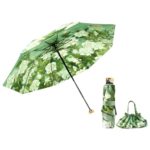 Mini parapluie pliable coupe-vent protection UV avec sac portable
