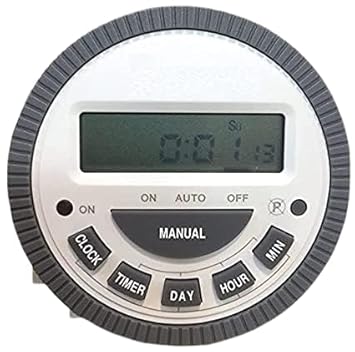 THE HINDER Frontier Digital Timer Programmable Time Switch with LCD 4 Pin - Replaceable Battery(White and Grey) (4)