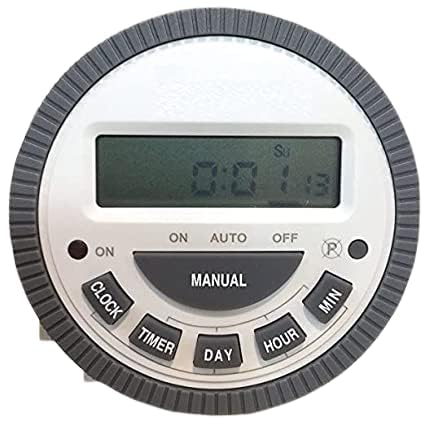 THE HINDER Frontier Digital Timer Programmable Time Switch with LCD 4 Pin - Replaceable Battery(White and Grey) (2)