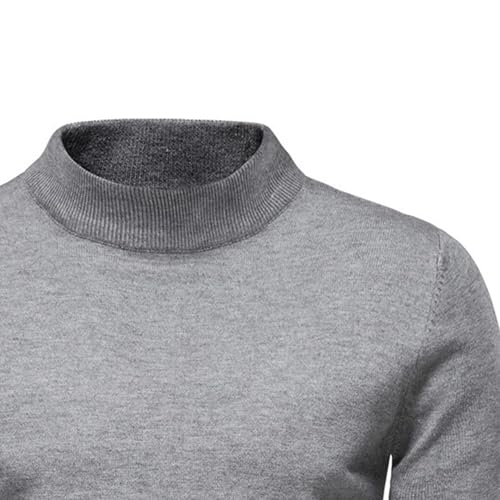 Maiyifu-GJ 2 Pack Men's Mock Turtleneck Sweater Casual Long Sleeve Pullover Sweater Stretch Slim Fit Knitted Thermal Tops2