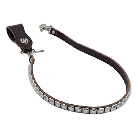 UNIQSUM Brown Leather Wallet Chain with Snap Hook Cover