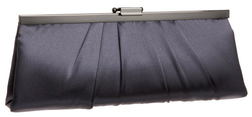 Jessica McClintock Blaire Women's Satin Frame Evening Clutch Bag Purse with Shoulder Chain Included