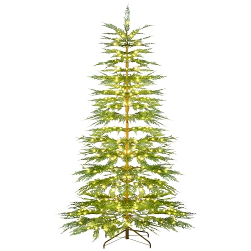Goplus 6.5ft Pre-Lit Sparse Christmas Tree, Artificial Simulated Cypress Tree with 430 Warm-White...