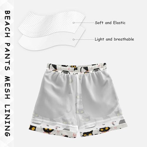 Boys Swim Trunks with Pockets and Quick Dry Fabric,Bow Cat Kids Swimwear Boy Swimsuit 2T3