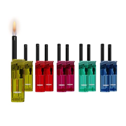 Encendedores Recargables Neon 10 Unidades 5 Colores