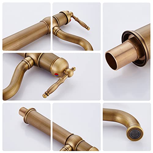 Robinet de lavabo de salle de bain à bec pivotant 360 monocommande haut pour eau froide et chaude