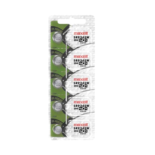Image of Maxell Watch Battery Button Cell SR936SW 394 Pack of 5 Batteries