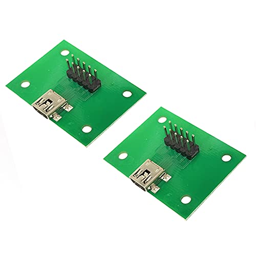 WLGQ Prueba de conector USB2.0 con adaptador de conector de placa PCB con cabezal de clavija de 2.54 mm (0.1 pulgadas) (USB 2.0 Mini B 5PIN hembra) Cover
