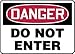 Accuform Signs(R) 7" X 10" Red, Black And White Adhesive Vinyl Admittance And Exit Sign"Danger Do Not Enter"