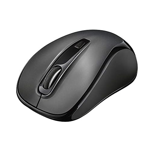 Trust 23266 Siero Silent Wireless Maus (ohne Klickgeräusche, Beidhändig, DPI-Schalter bis zu 2400 DPI, Verstaubarer Mikro-USB-Empfänger) schwarz