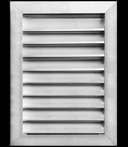 HVAC Premium 18"W x 20"H Aluminum Exterior Gable Louver Vent for Walls & Crawlspace - Weather-Resistant Air Grille with Screen Mesh - [Outer Dimensions 19.75"W x 21.75"H]